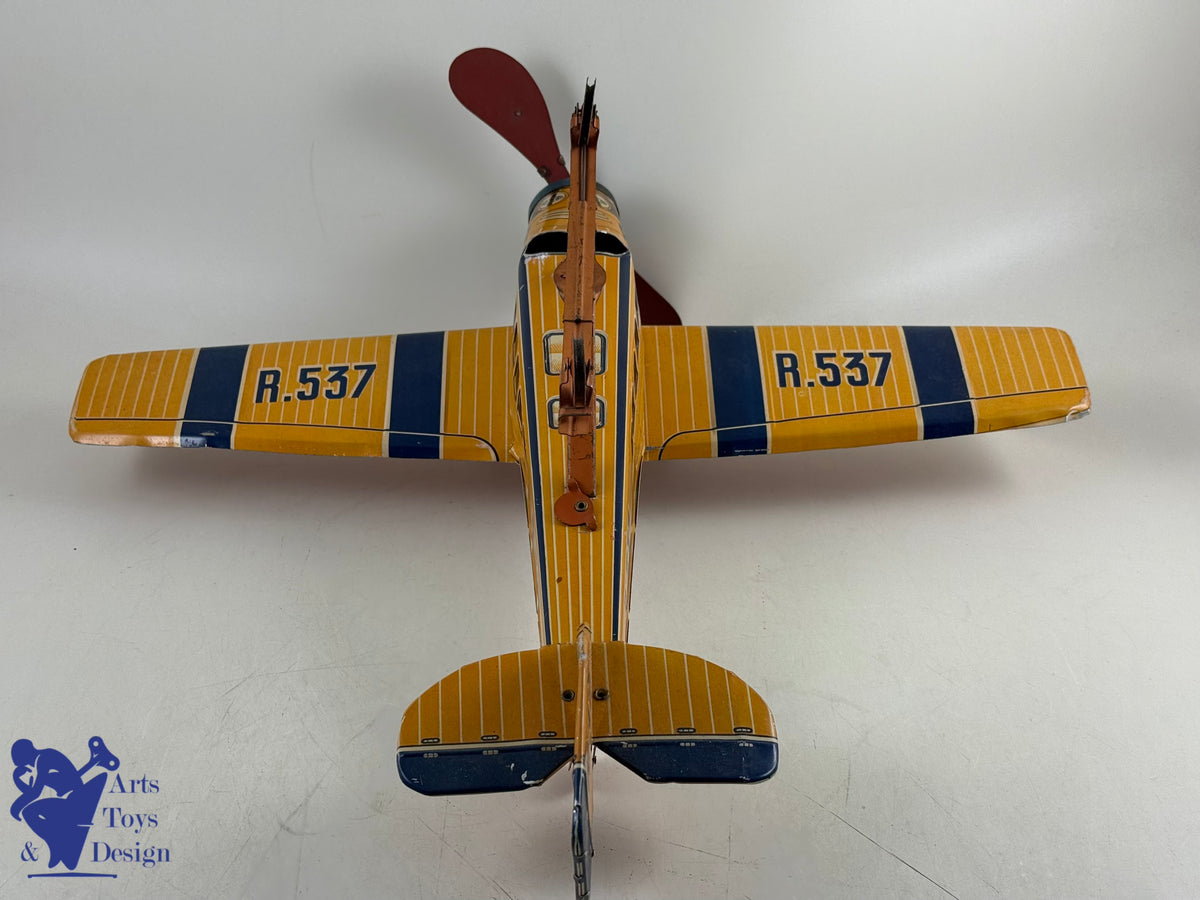 Antique toys GR UNIS FRANCE RARE PLANE WIRE 46CM rubber 1932