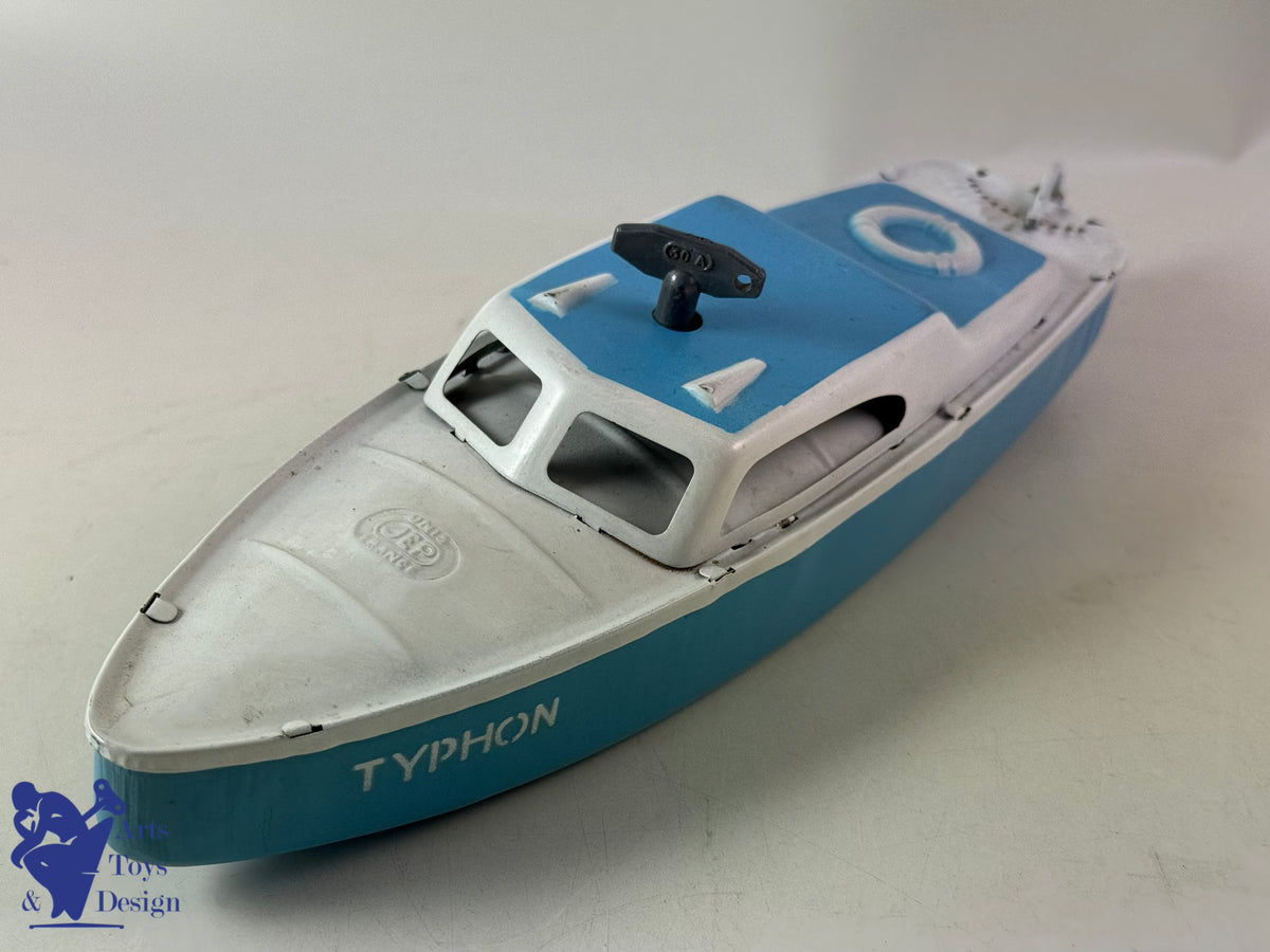 JOUET ANCIEN JEP 912-2 BATEAU CANOT TYPHON MECANIQUE 1950 32CM