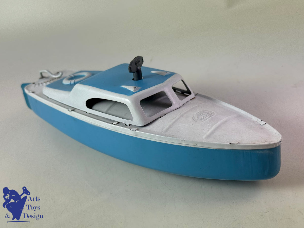 JOUET ANCIEN JEP 912-2 BATEAU CANOT TYPHON MECANIQUE 1950 32CM