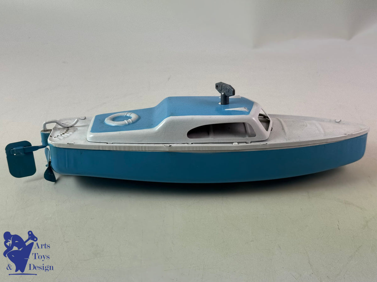 JOUET ANCIEN JEP 912-2 BATEAU CANOT TYPHON MECANIQUE 1950 32CM