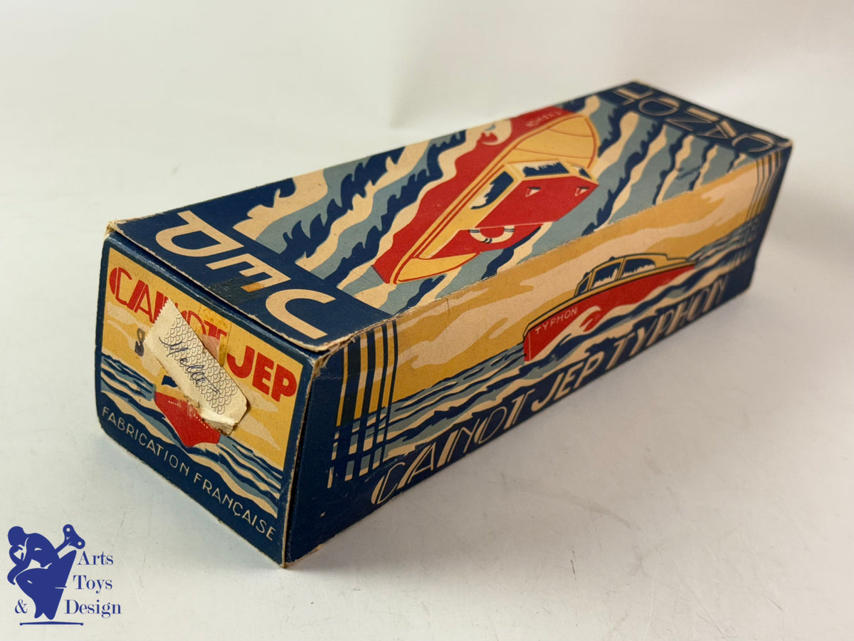 JOUET ANCIEN JEP 912-2 BATEAU CANOT TYPHON MECANIQUE 1950 32CM