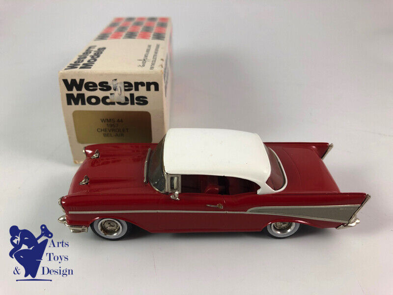 1/43 WESTERN MODELS REF WMS44 CHEVROLET BEL AIR 1957 WHITE & RED