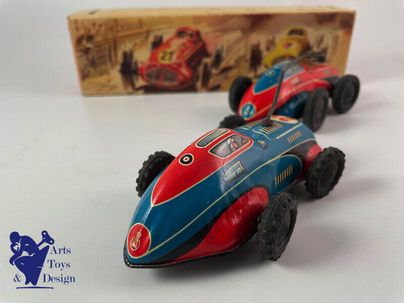 Antique toy PN Niedermeier Ref 260 Tin clockwork RACE CARS 1950