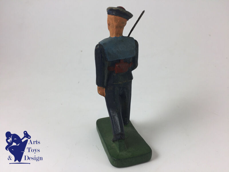 JRD FRANCE VERS 1935 FIGURINE SOLDAT MARIN MARCHANT AV FUSIL H 9.5CM