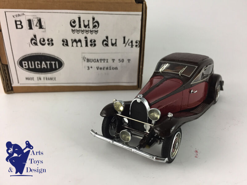 1/43 CLUB AMIS DU 1/43 B14 BUGATTI T 50 T 3° VERSION MARRON BORDEAUX