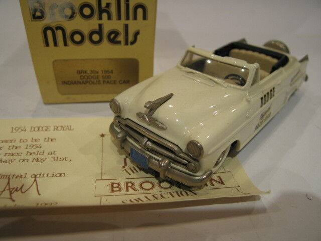 1/43 BROOKLIN 30X DODGE PACE CAR 500 INDIANAPOLIS 1954 AVEC CERITIFICAT