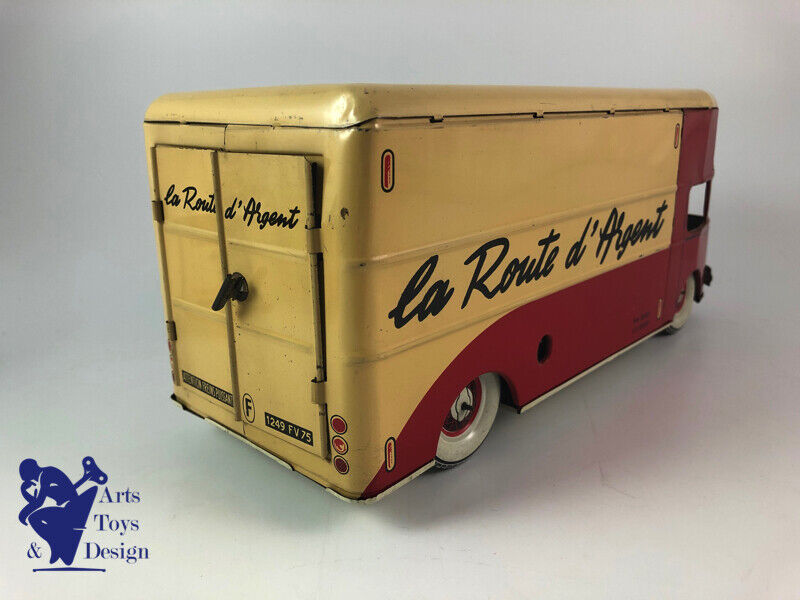 JOUET ANCIEN ML MARTINAN & LARNAUDE CAMION SIMCA TOLE MECANIQUE ROUTE D'ARGENT