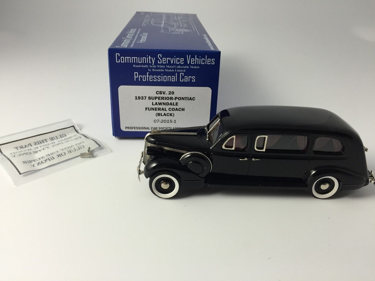 1/43 BROOKLIN CSV 20 SUPERIOR PONTIAC LAWNDALE FUNERAL COACH 1937 BLACK