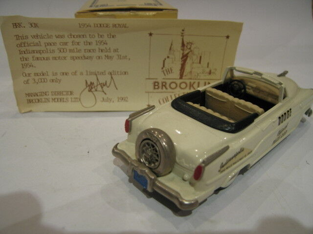 1/43 BROOKLIN 30X DODGE PACE CAR 500 INDIANAPOLIS 1954 AVEC CERITIFICAT