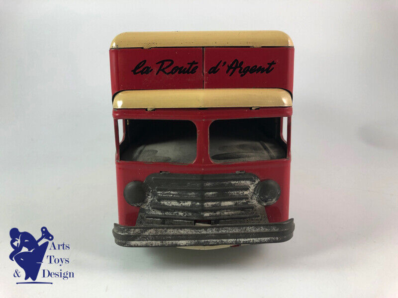 JOUET ANCIEN ML MARTINAN & LARNAUDE CAMION SIMCA TOLE MECANIQUE ROUTE D'ARGENT