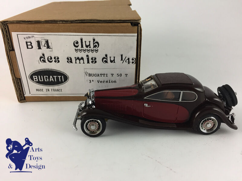 1/43 CLUB AMIS DU 1/43 B14 BUGATTI T 50 T 3° VERSION MARRON BORDEAUX