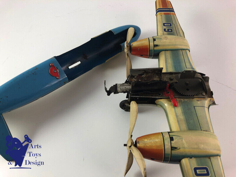 Antique toy Tippco TCO 60 tin Plane clockwork World Airlines c.1955 37cm