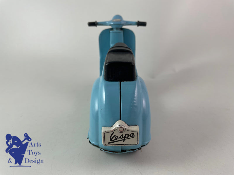 JOUET ANCIEN BANDAI VESPA SCOOTER BLEU FRICTION VERS 1960 L 23CM