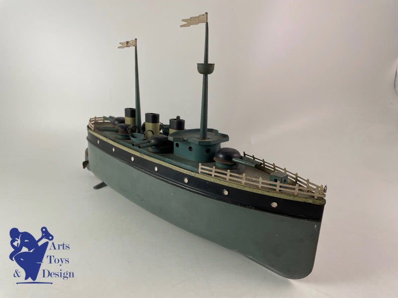 Antique toys JEP 913 Military boat warship circa 1920 LT 39cm