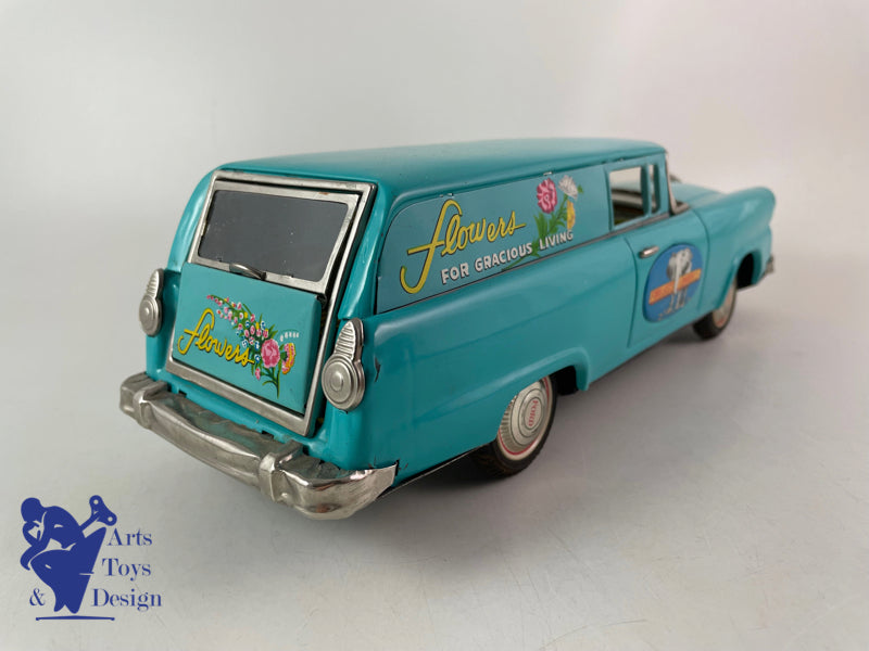 JOUET ANCIEN BANDAI FORD FLOWERS DELIVERY WAGON FRICTION VERS 1960 L 30CM