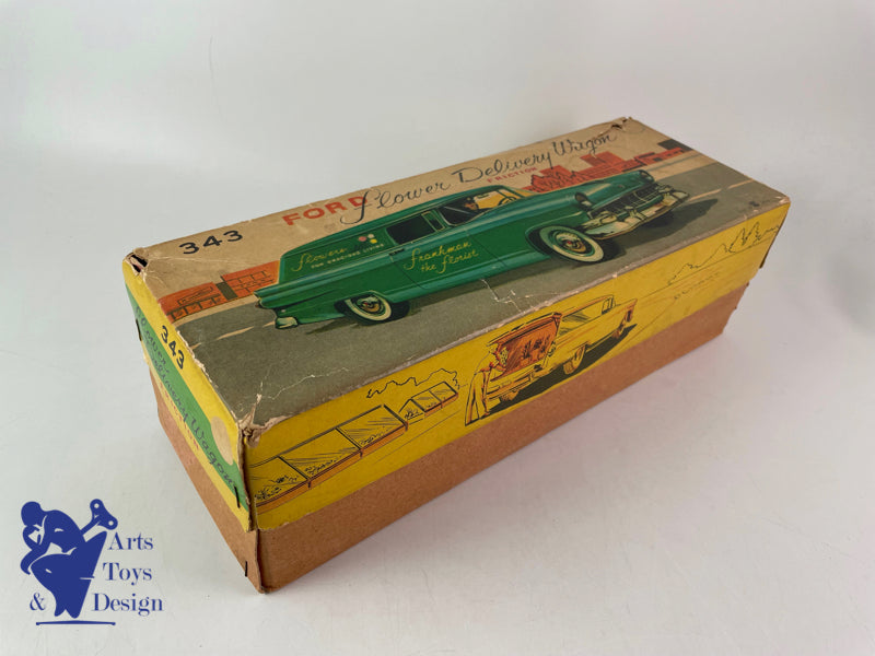 JOUET ANCIEN BANDAI FORD FLOWERS DELIVERY WAGON FRICTION VERS 1960 L 30CM