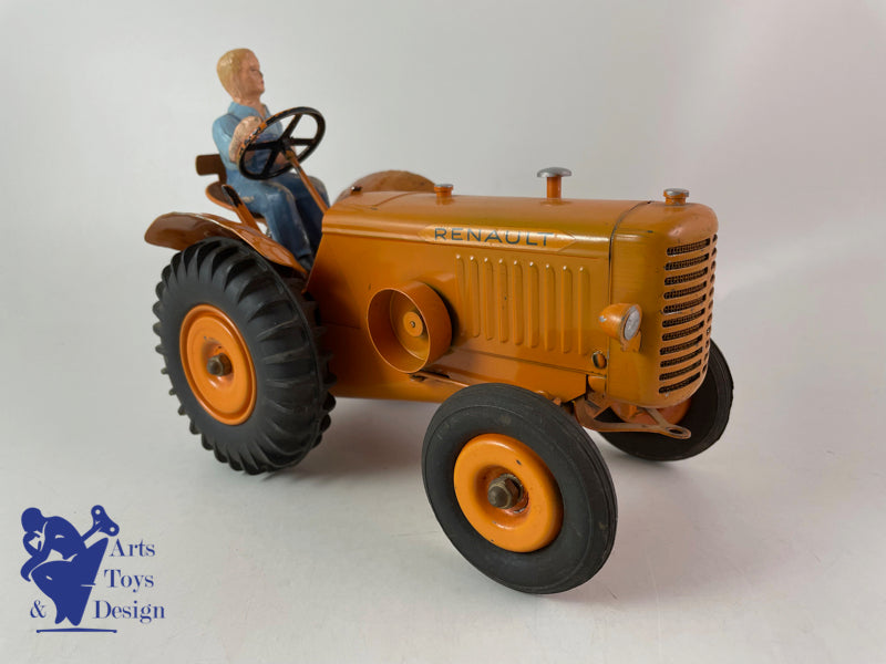 Antique toys CIJ REF 8/51 Renault Tractor Clockwork circa 1952 L 20cm