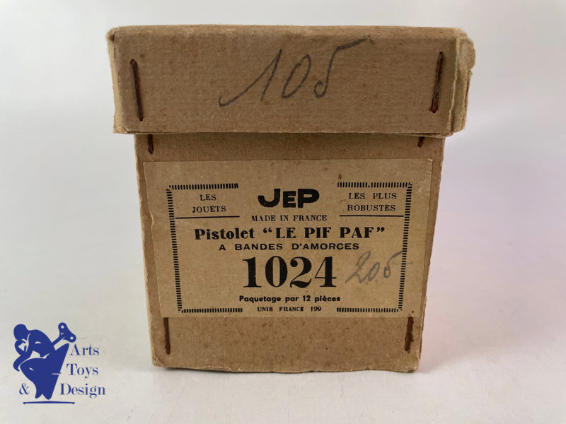 JOUET ANCIEN JEP 1024 BOITE DE 12 PISTOLETS AMORCES PIF PAF VERS 1950