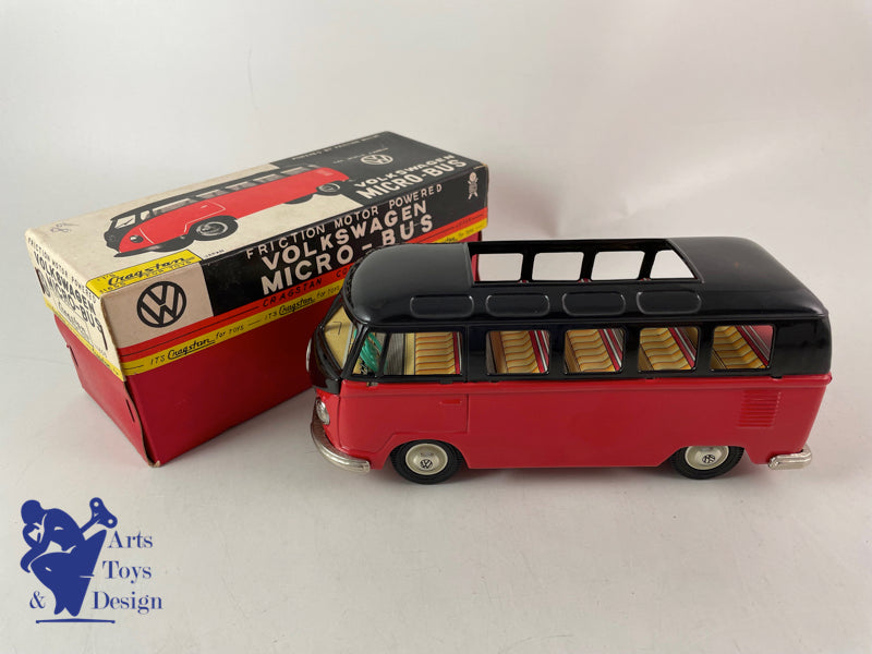 JOUET ANCIEN BANDAI CRAGSTAN VW COMBI MICRO BUS FRICTION VERS 1960 20CM