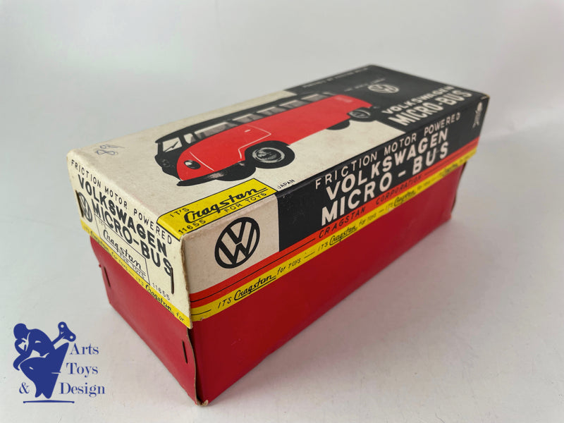 JOUET ANCIEN BANDAI CRAGSTAN VW COMBI MICRO BUS FRICTION VERS 1960 20CM