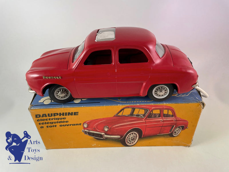 JOUET ANCIEN JOUSTRA REF 2811 RENAULT DAUPHINE ROUGE 30CM 1961