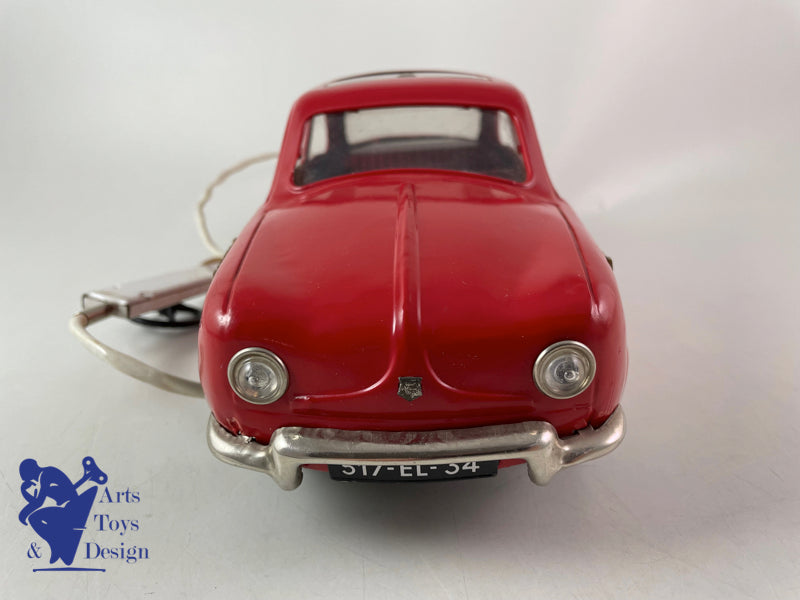 JOUET ANCIEN JOUSTRA REF 2811 RENAULT DAUPHINE ROUGE 30CM 1961