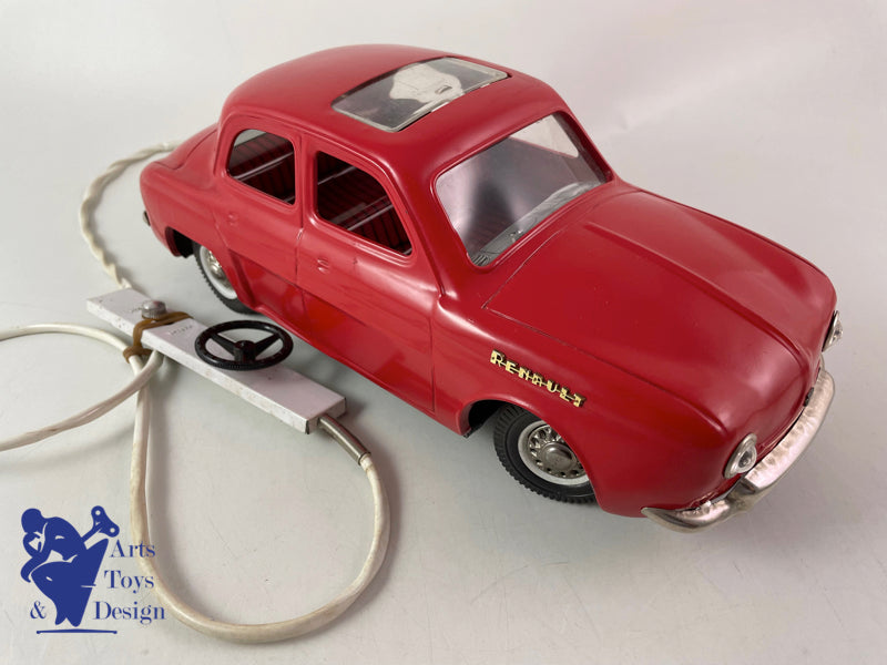 JOUET ANCIEN JOUSTRA REF 2811 RENAULT DAUPHINE ROUGE 30CM 1961