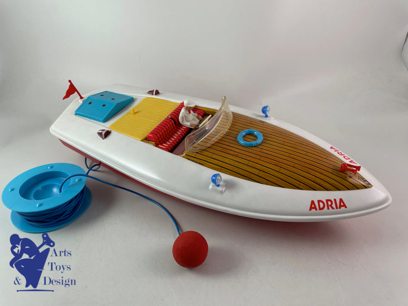 JOUET ANCIEN ASAHI TOY F55 FLYING BOAT BATEAU DE COURSE VERS 1960 30cm JOUET ANCIEN ASAHI TOY F55 FLYING BOAT BATEAU DE COURSE VERS 1960 30cm