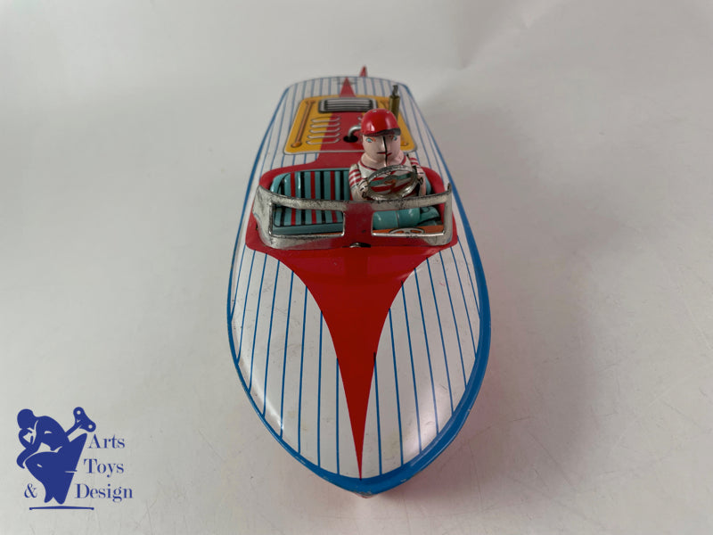 Antique toys Daiya Japan Runner Boat tin clockwork circa 1960