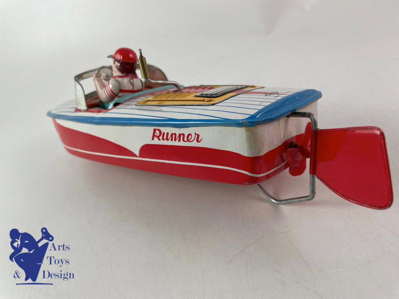 Antique toys Daiya Japan Runner Boat tin clockwork circa 1960
