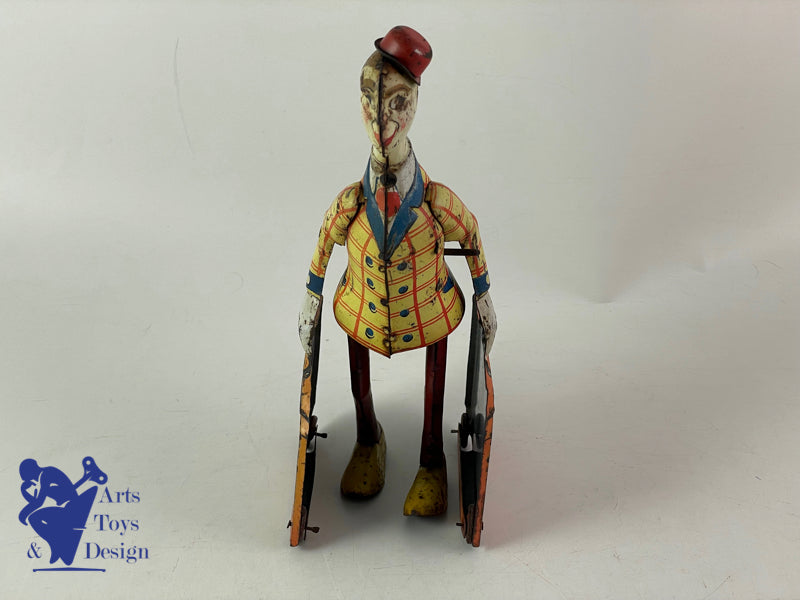 DISTLER ALLEMAGNE CLOWN AVEC VALISES MECANIQUE 1920