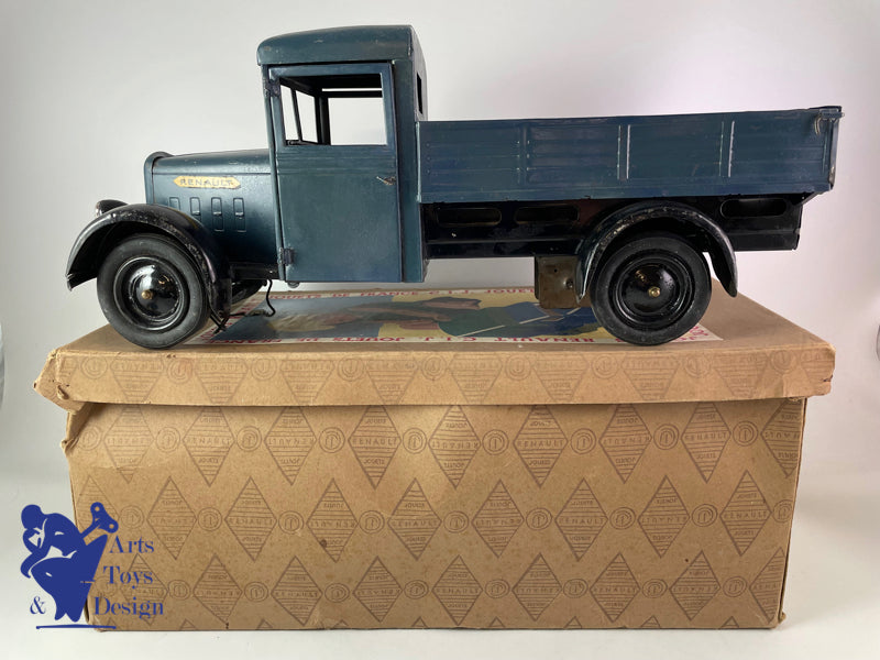 Antique toy CIJ 6/17 Renault dump truck 5t tin clockwork circa 1935